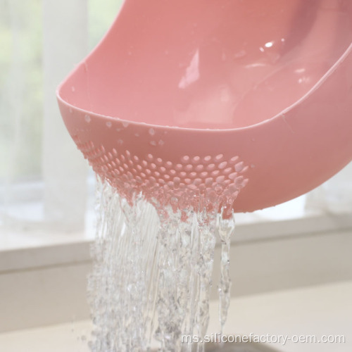 Kitchen Rice Washer Rice Basket Plastik Mengalakkan Bakul
